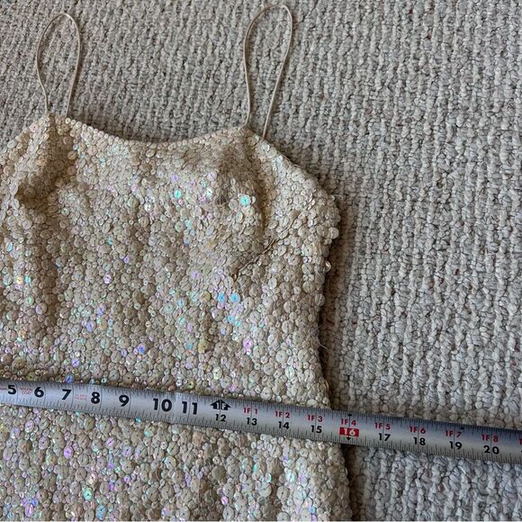 Vintage Alyce Designs Elegant Sequin Gown with Slit - Picture 9 of 11